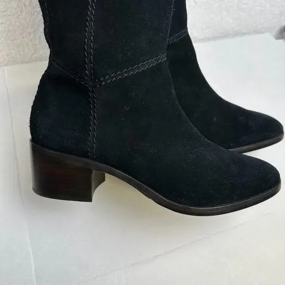 Coach Lucia Knee High Boots Black Suede Women's Size 7B